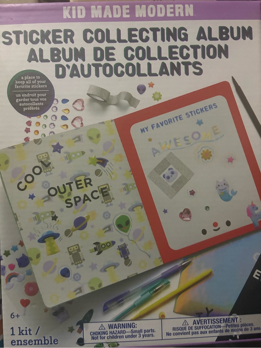 Sticker Collecting Album - Purple & Multicolor
